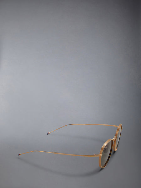 TITANIUM ROUND SUNGLASSES WHITE GOLD