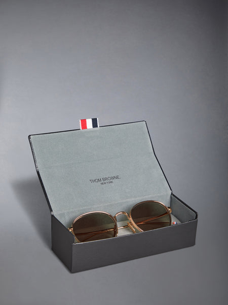 TITANIUM ROUND SUNGLASSES WHITE GOLD