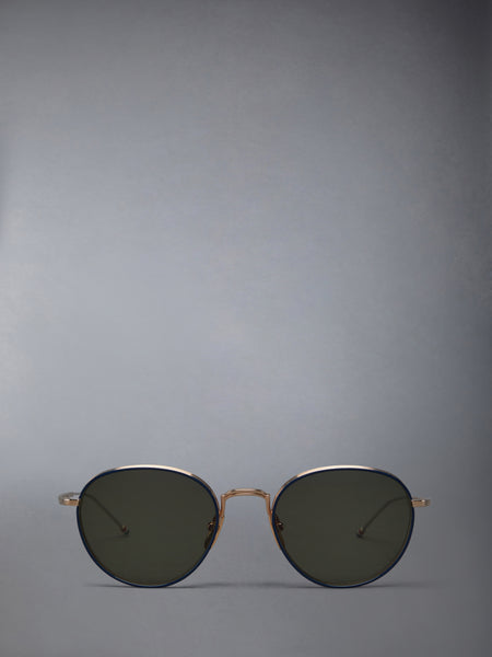 TITANIUM ROUND SUNGLASSES GOLD