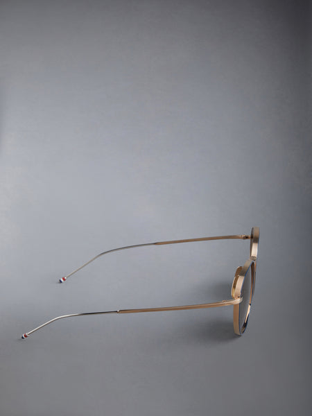 TITANIUM ROUND SUNGLASSES GOLD