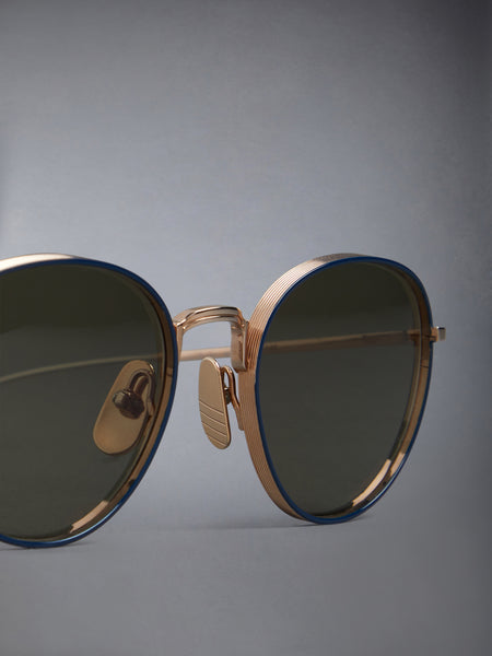 TITANIUM ROUND SUNGLASSES GOLD