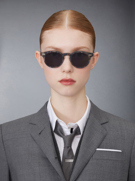 ACETATE ROUND SUNGLASSES DARK GREY