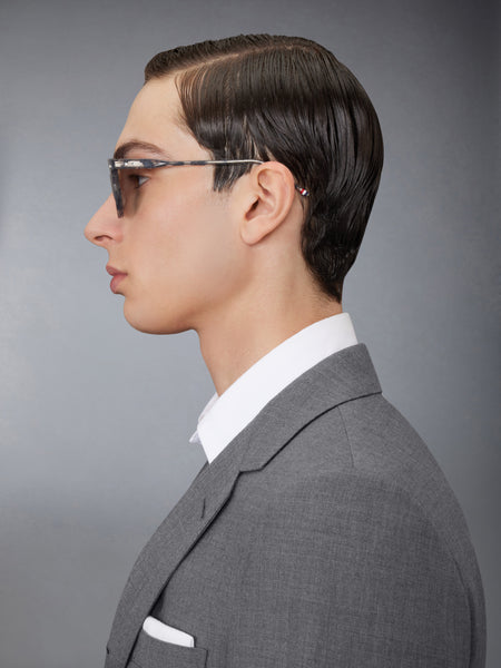 ACETATE ROUND SUNGLASSES DARK GREY