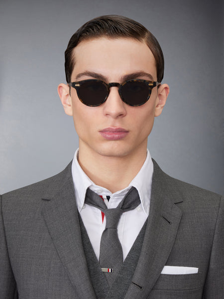 ACETATE ROUND SUNGLASSES DARK BROWN