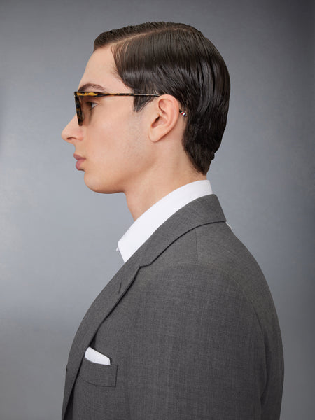 ACETATE ROUND SUNGLASSES DARK BROWN