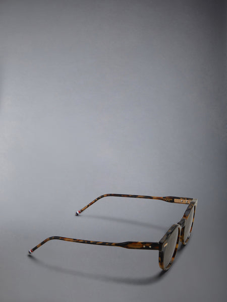 ACETATE ROUND SUNGLASSES DARK BROWN