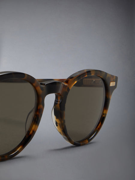 ACETATE ROUND SUNGLASSES DARK BROWN