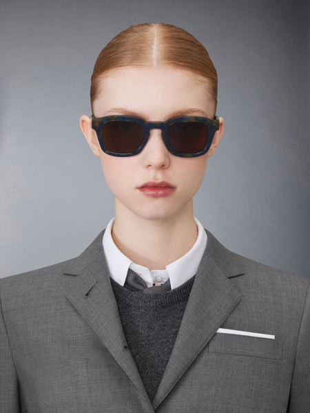 ACETATE RECTANGULAR SUNGLASSES NAVY MELANGE