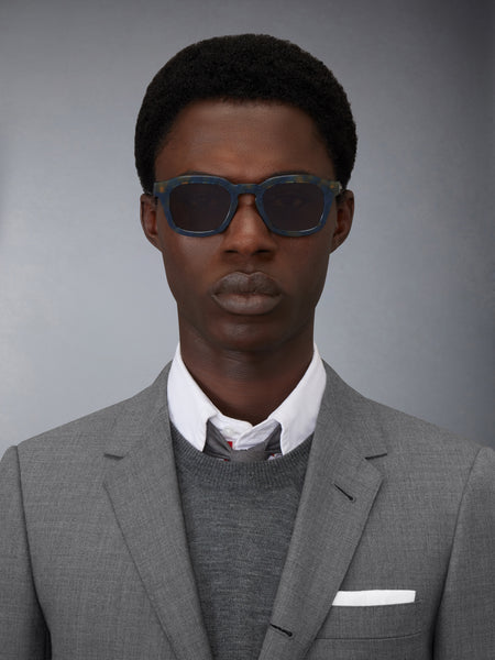 ACETATE RECTANGULAR SUNGLASSES NAVY MELANGE