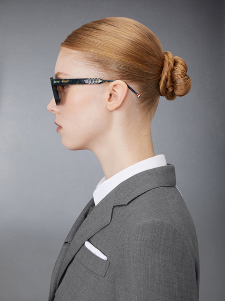 ACETATE RECTANGULAR SUNGLASSES NAVY MELANGE