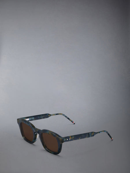 ACETATE RECTANGULAR SUNGLASSES NAVY MELANGE