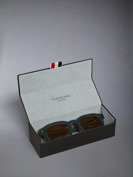 ACETATE RECTANGULAR SUNGLASSES NAVY MELANGE