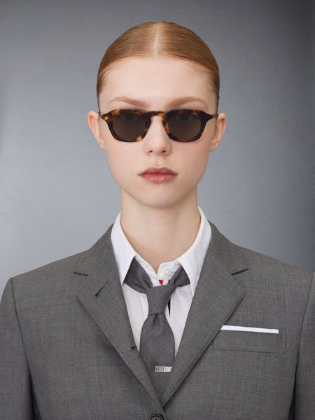 ACETATE OVAL SUNGLASSES MED BROWN