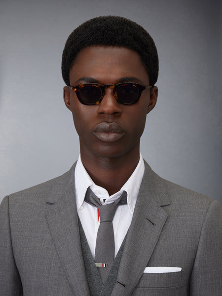 ACETATE OVAL SUNGLASSES MED BROWN