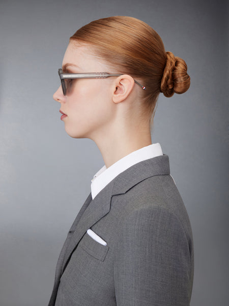 ACETATE OVAL SUNGLASSES LIGHT GREY
