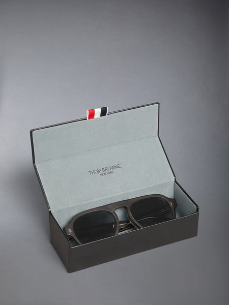 ACETATE OVAL SUNGLASSES LIGHT GREY