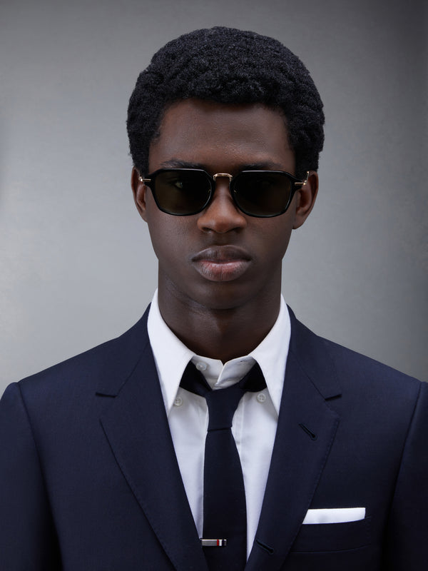ACETATE AND TITANIUM RECTANGULAR SUNGLASSES - image 2