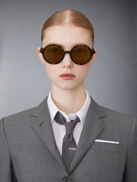 ACETATE ROUND SUNGLASSES DARK BROWN