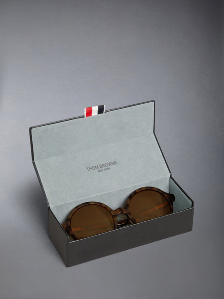 ACETATE ROUND SUNGLASSES DARK BROWN