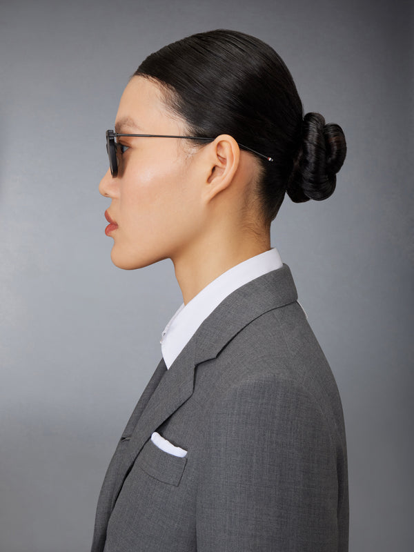 ACETATE AND TITANIUM RECTANGULAR SUNGLASSES - image 4