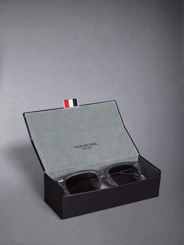 ACETATE AND TITANIUM RECTANGULAR SUNGLASSES - image 4