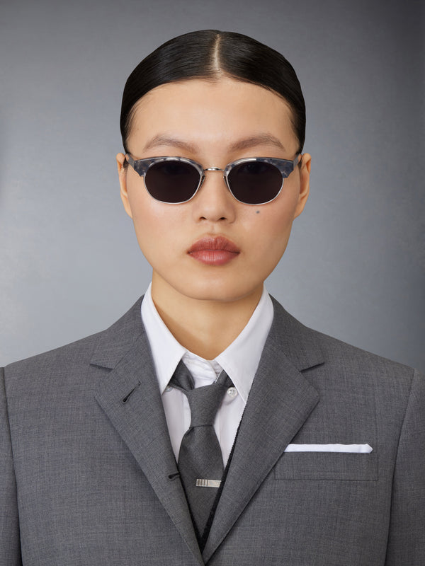 아세테이트 앤 티타늄 오벌 선글라스 - image 3