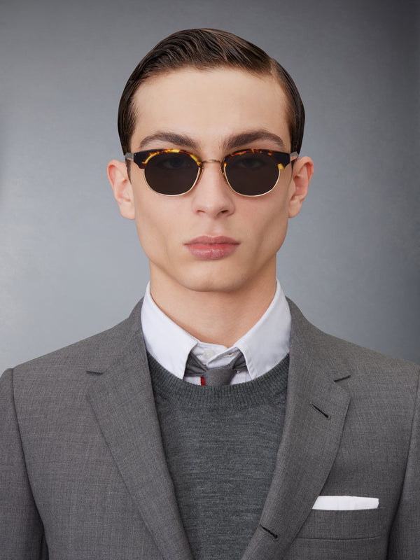 ACETATE AND TITANIUM OVAL SUNGLASSES - image 3