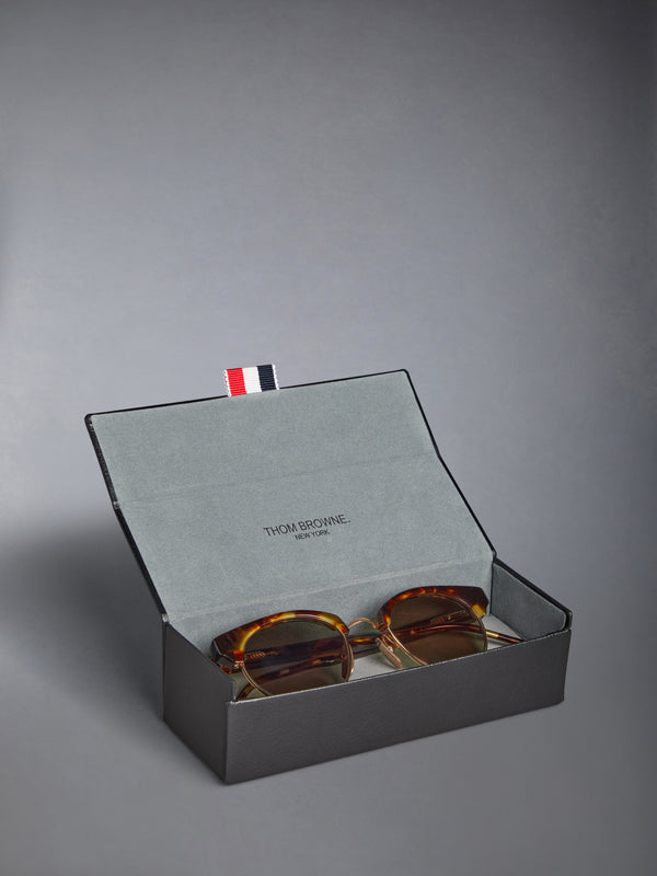 ACETATE AND TITANIUM OVAL SUNGLASSES - image 8