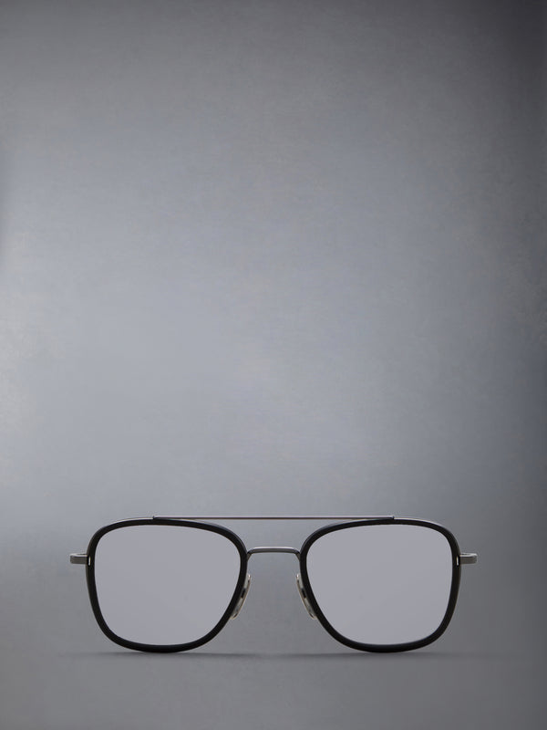 ACETATE AND TITANIUM RECTANGULAR AVIATOR SUNGLASSES - featured image