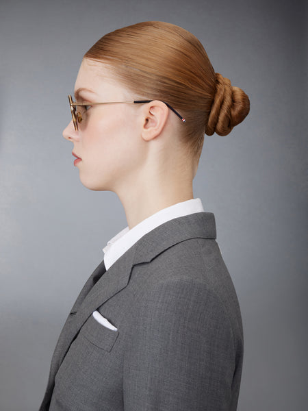ACETATE AND TITANIUM AVIATOR SUNGLASSES MED BROWN