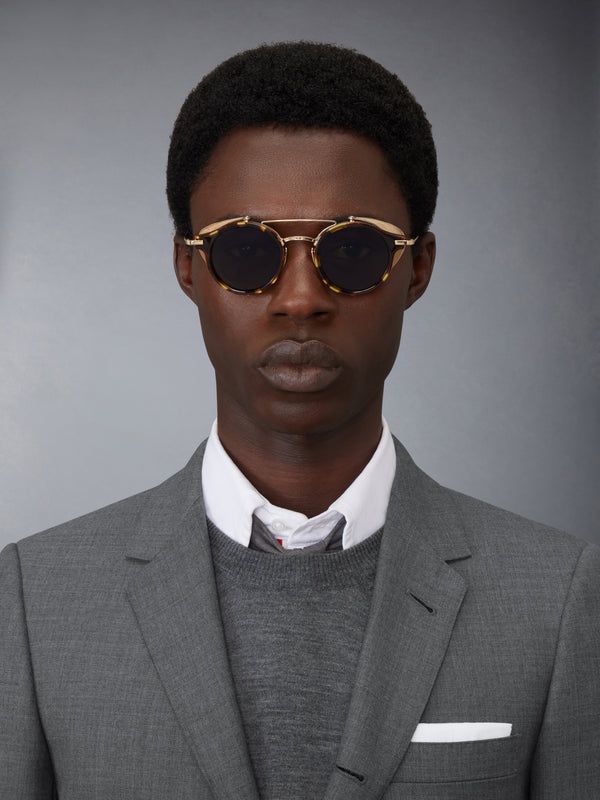 ACETATE AND TITANIUM ROUND SUNGLASSES - image 3
