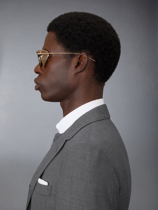 ACETATE AND TITANIUM ROUND SUNGLASSES - image 5