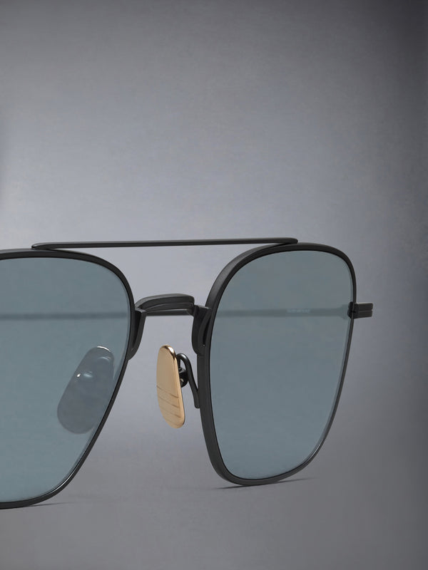 TITANIUM SQUARED AVIATOR SUNGLASSES - image 3