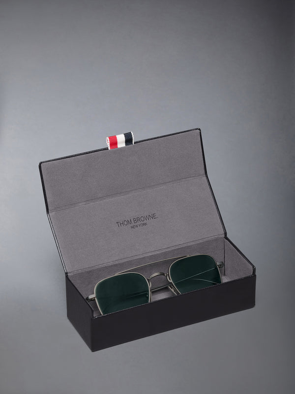 TITANIUM SQUARED AVIATOR SUNGLASSES - image 4