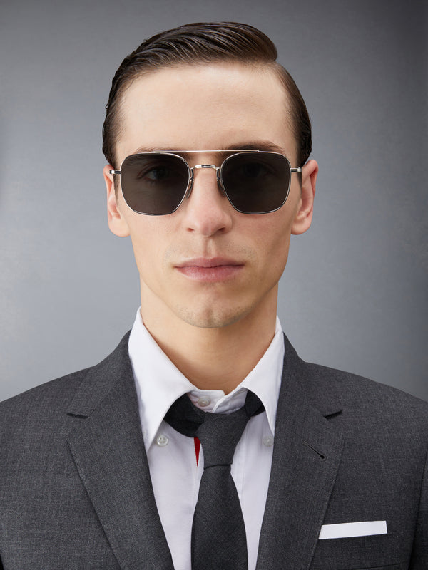 TITANIUM SQUARED AVIATOR SUNGLASSES - image 2