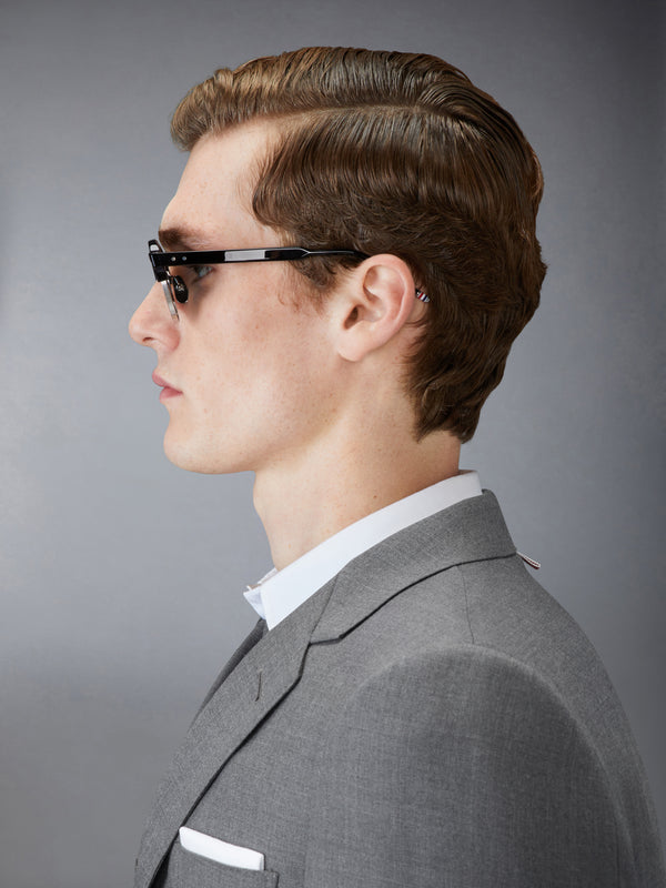 ACETATE AND TITANIUM OVAL SUNGLASSES - image 4