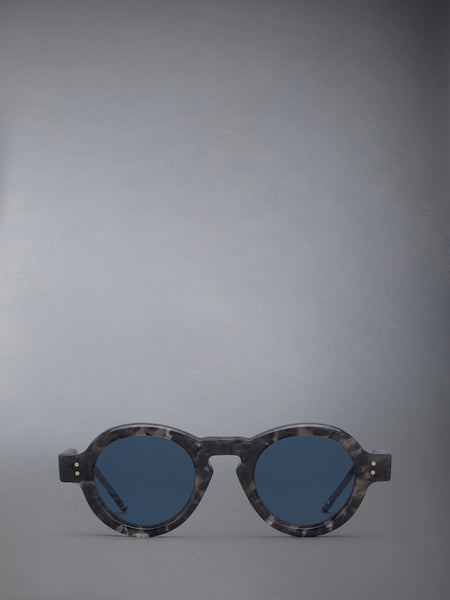 TORTOISE ACETATE ROUND SUNGLASSES DARK GREY