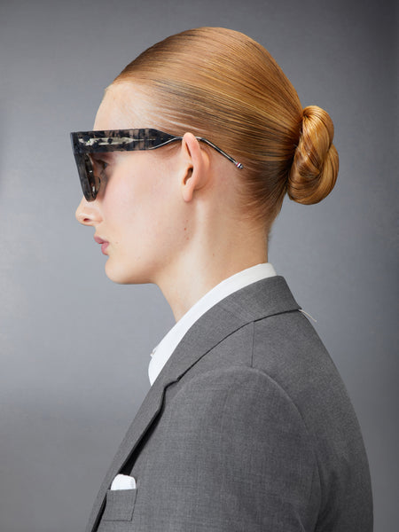 TORTOISE ACETATE CATEYE SUNGLASSES DARK GREY