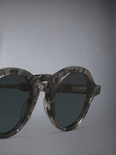 ACETATE ROUND SUNGLASSES DARK GREY