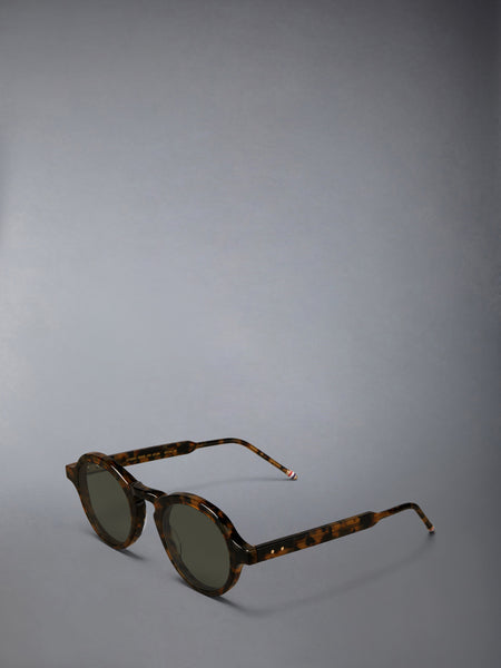 ACETATE ROUND SUNGLASSES DARK BROWN