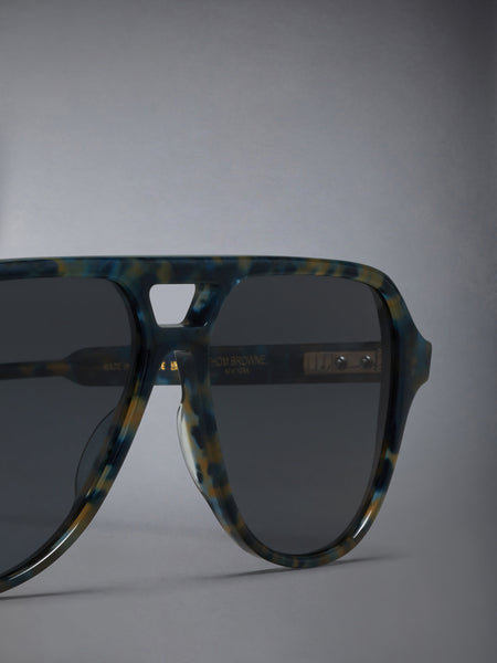 ACETATE AVIATOR SUNGLASSES NAVY MELANGE