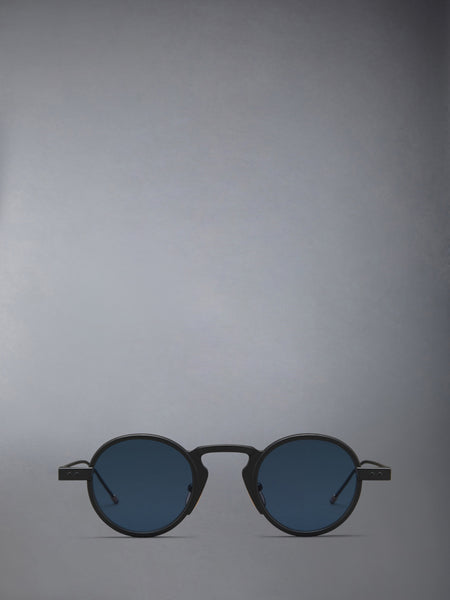 TITANIUM ROUND SUNGLASSES BLACK/CHARCOAL