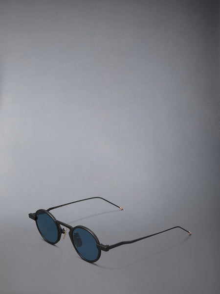 TITANIUM ROUND SUNGLASSES BLACK/CHARCOAL