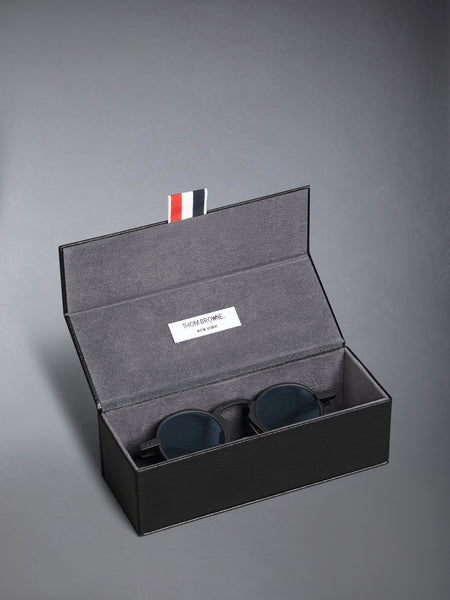 TITANIUM ROUND SUNGLASSES BLACK/CHARCOAL