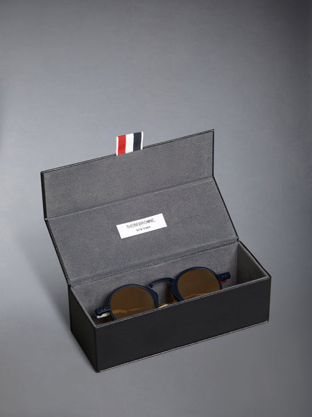 TITANIUM ROUND SUNGLASSES DARK NAVY