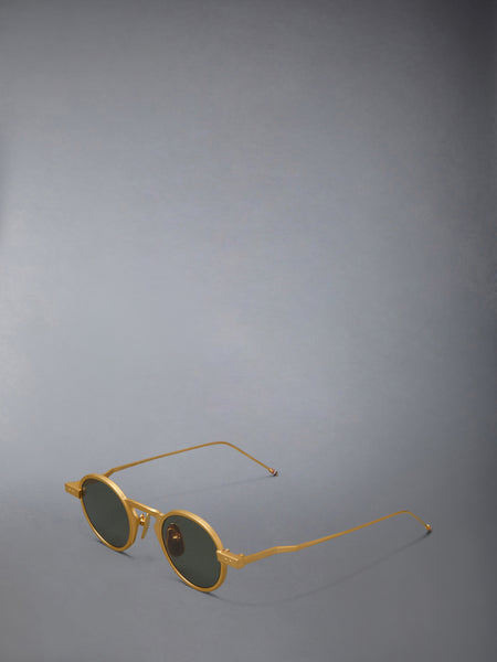 TITANIUM ROUND SUNGLASSES YELLOW GOLD