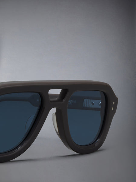 ACETATE AVIATOR SUNGLASSES DARK GREY