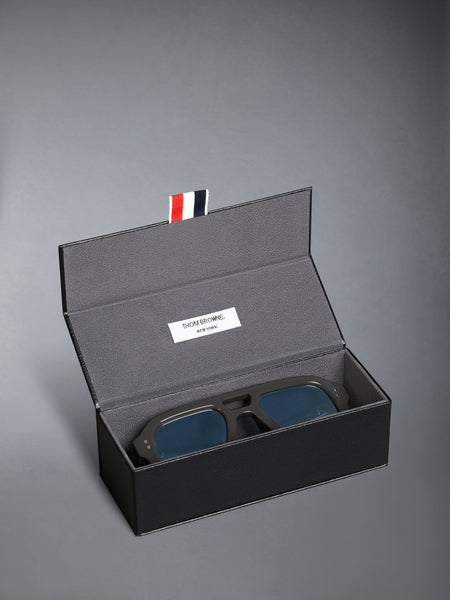 ACETATE AVIATOR SUNGLASSES DARK GREY