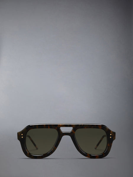 ACETATE AVIATOR SUNGLASSES DARK BROWN