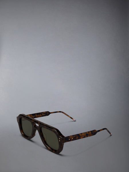 ACETATE AVIATOR SUNGLASSES DARK BROWN